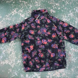 Urban Outfitters Sherpa Teddy rose print jacket